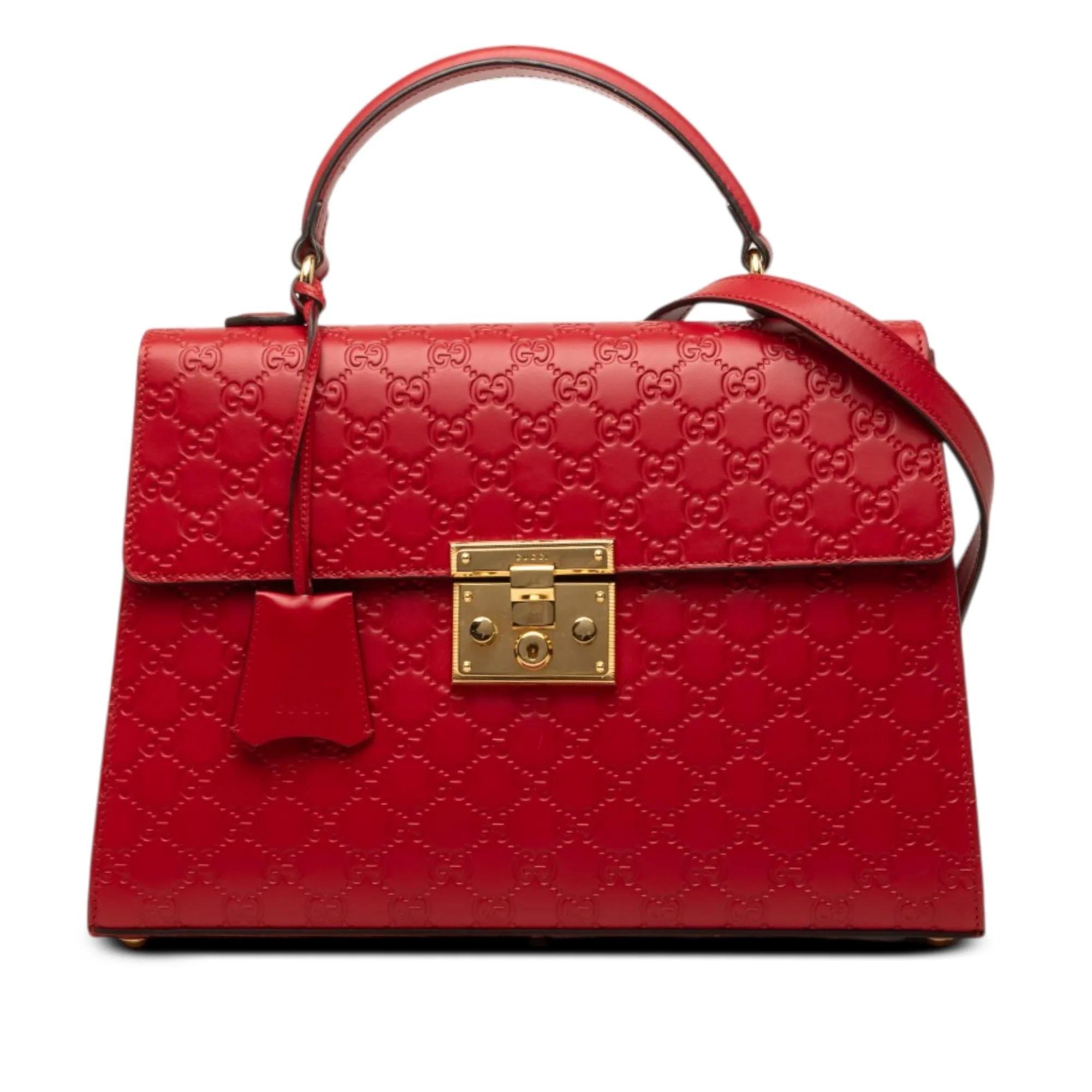 Padlock leather handbag