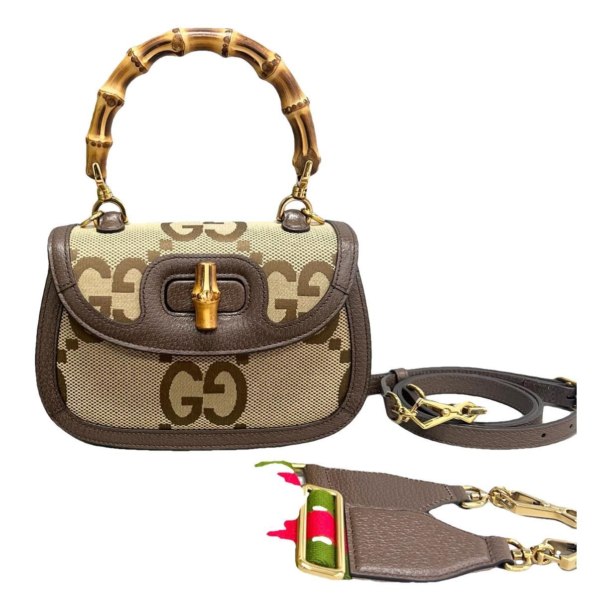 Convertible Bamboo Top Handle leather handbag