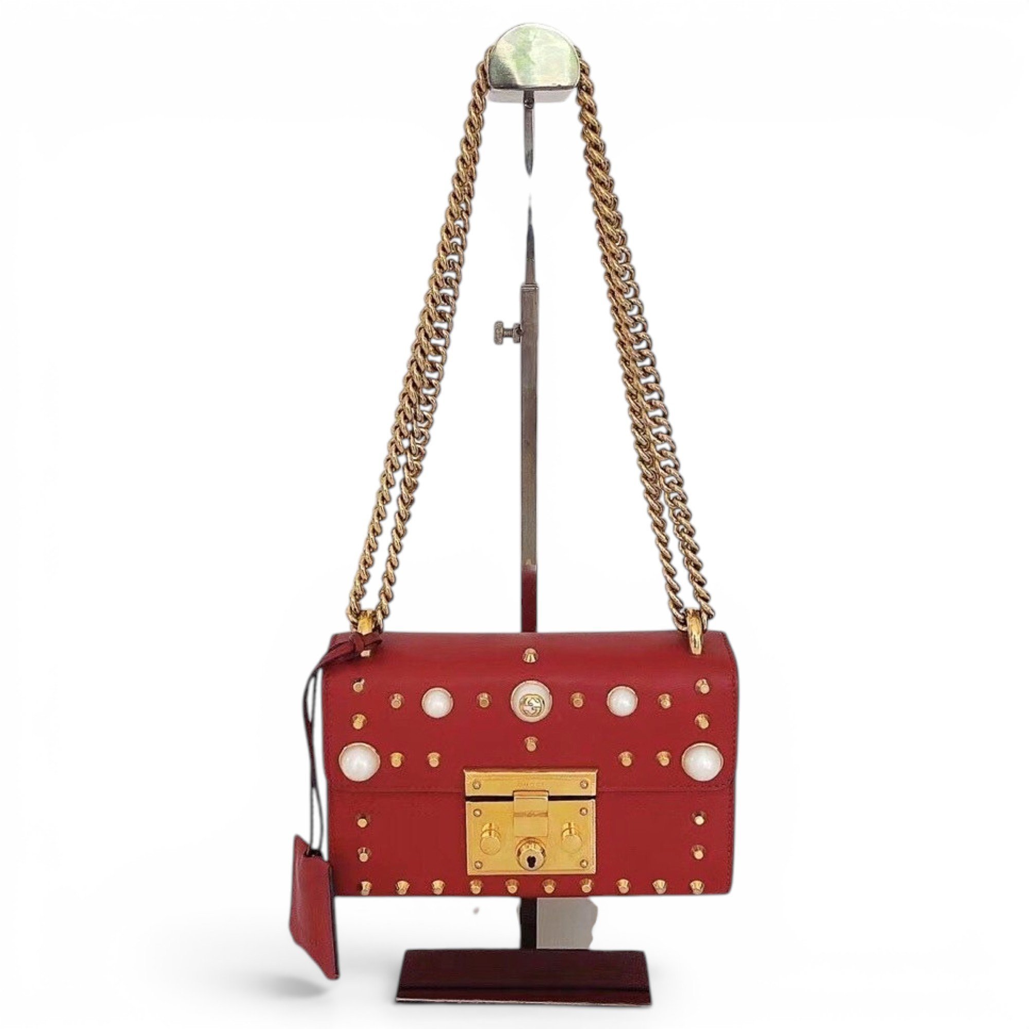 Padlock leather handbag