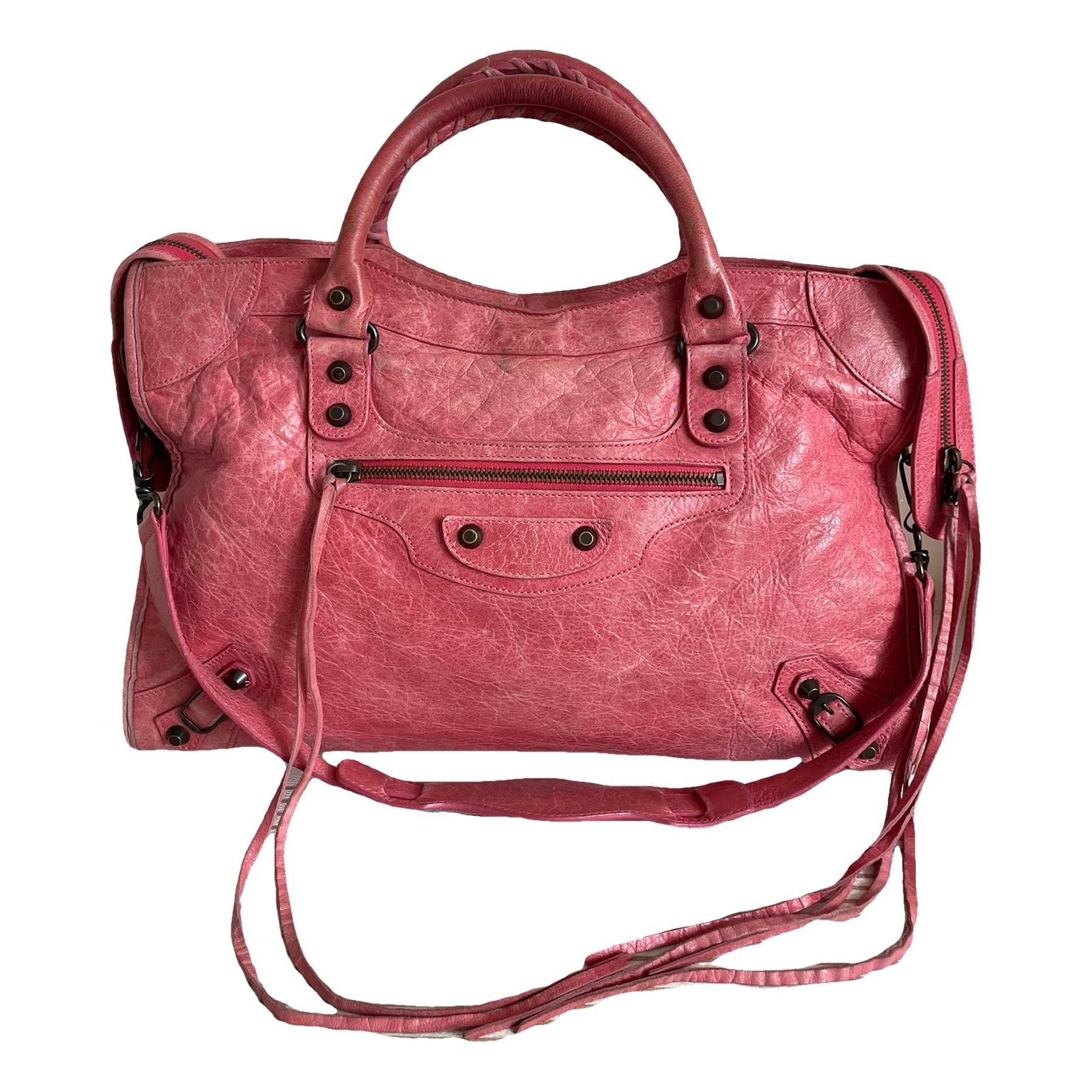 City leather handbag