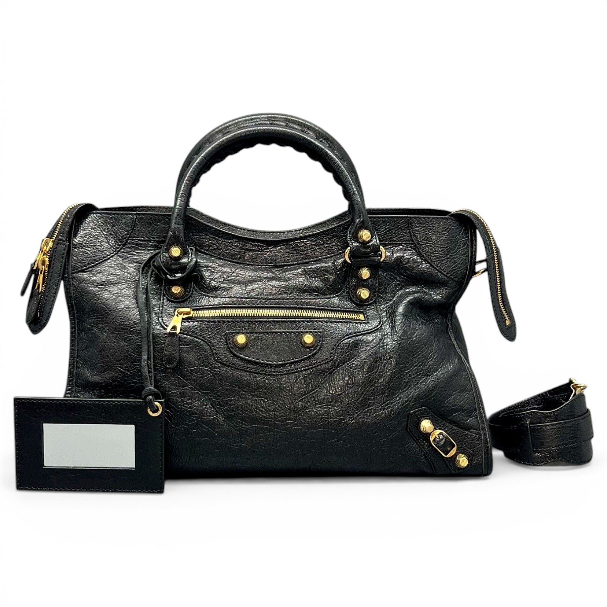 City leather handbag