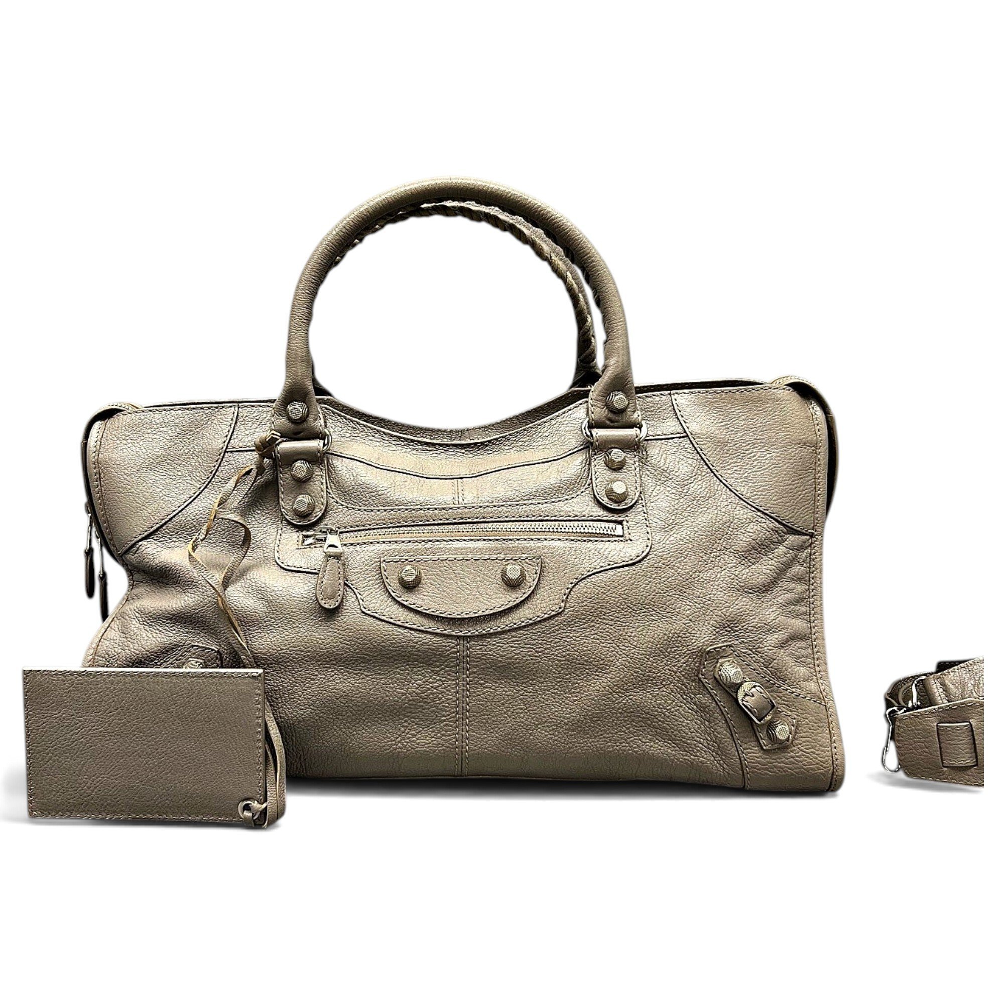 City leather handbag