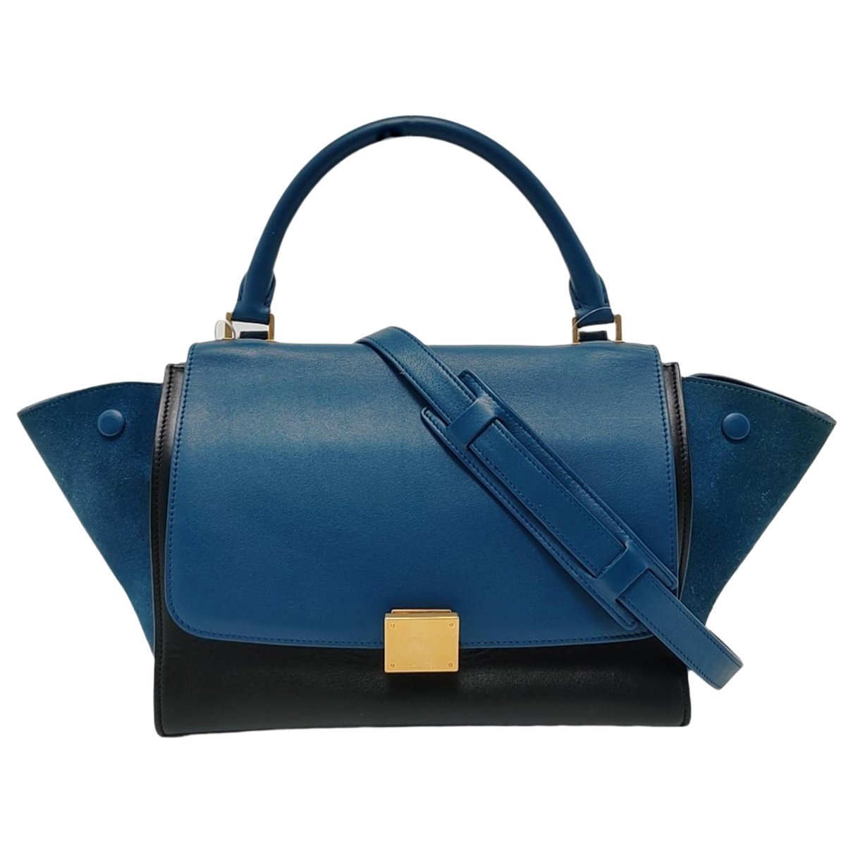 Trapèze leather handbag