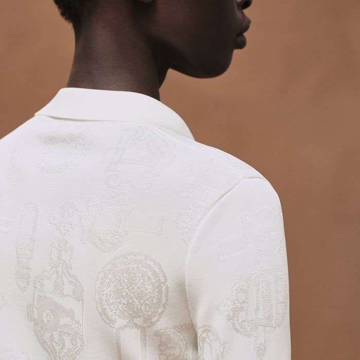Blanc Nacre "Ferronnerie" Long-sleeve Cardigan