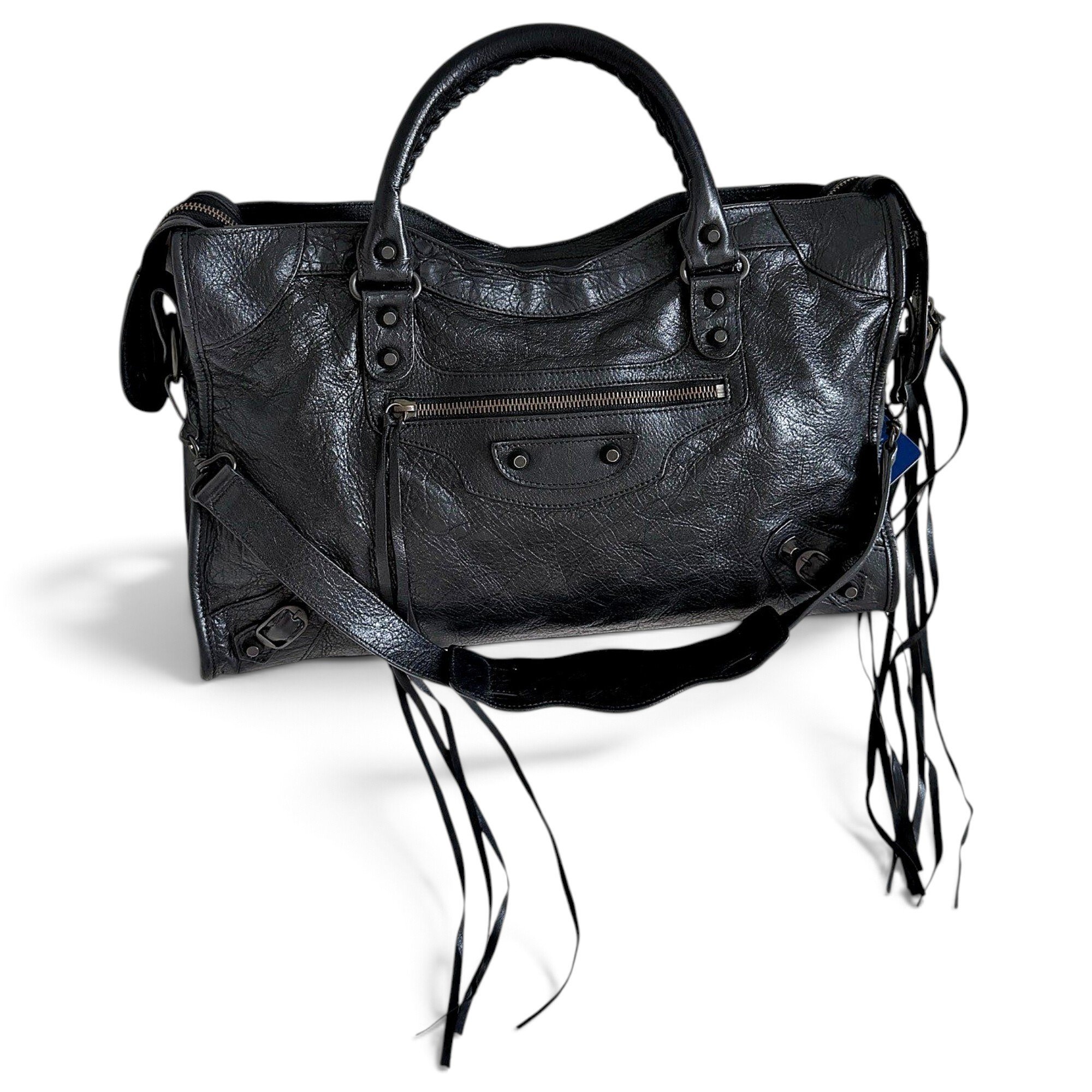 City leather handbag