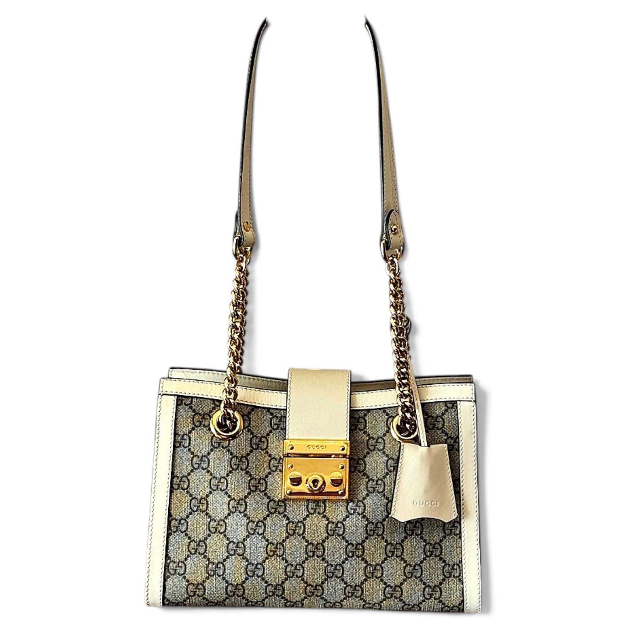 Padlock leather handbag