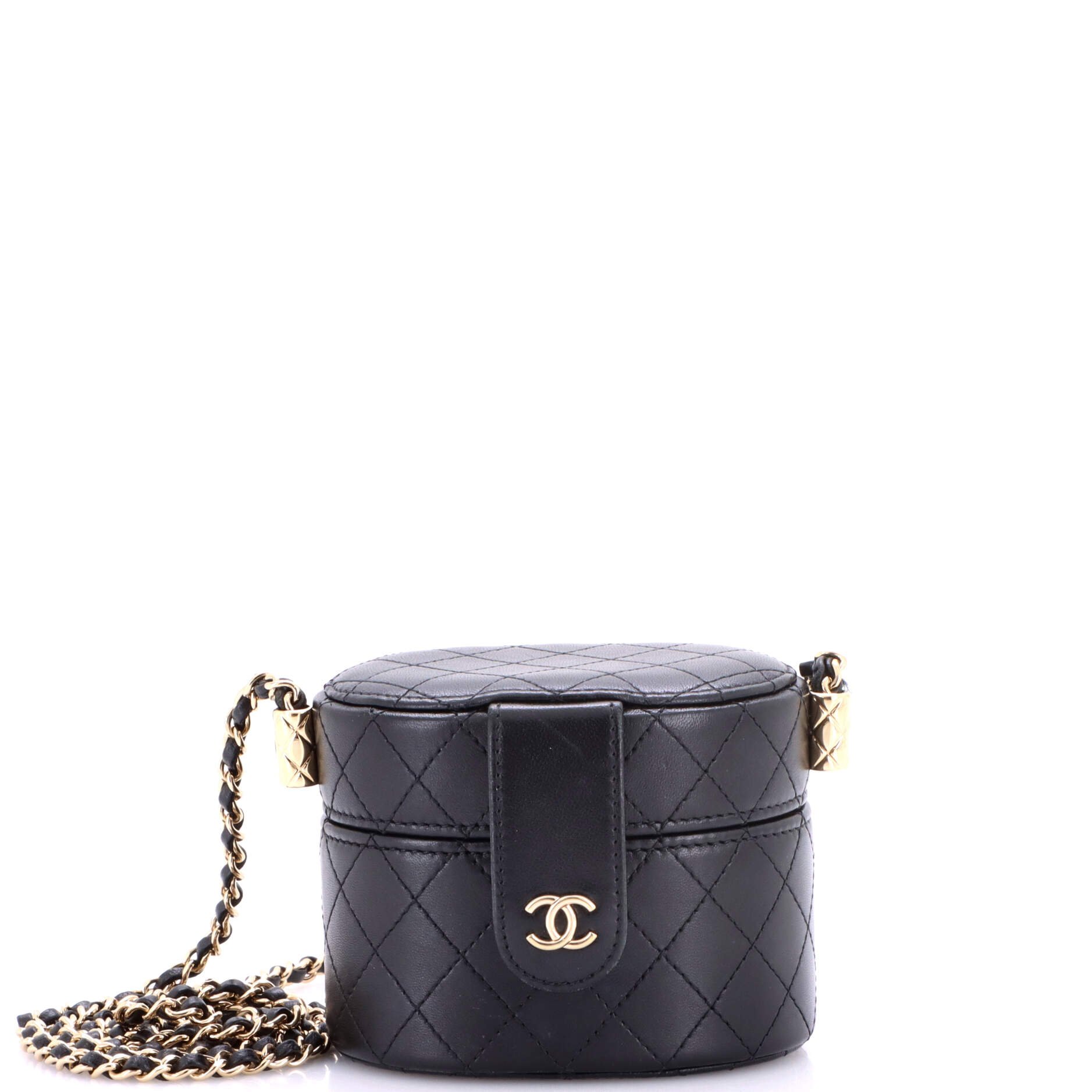 CC Allure Vanity Case with Chain Quilted Lambskin Mini