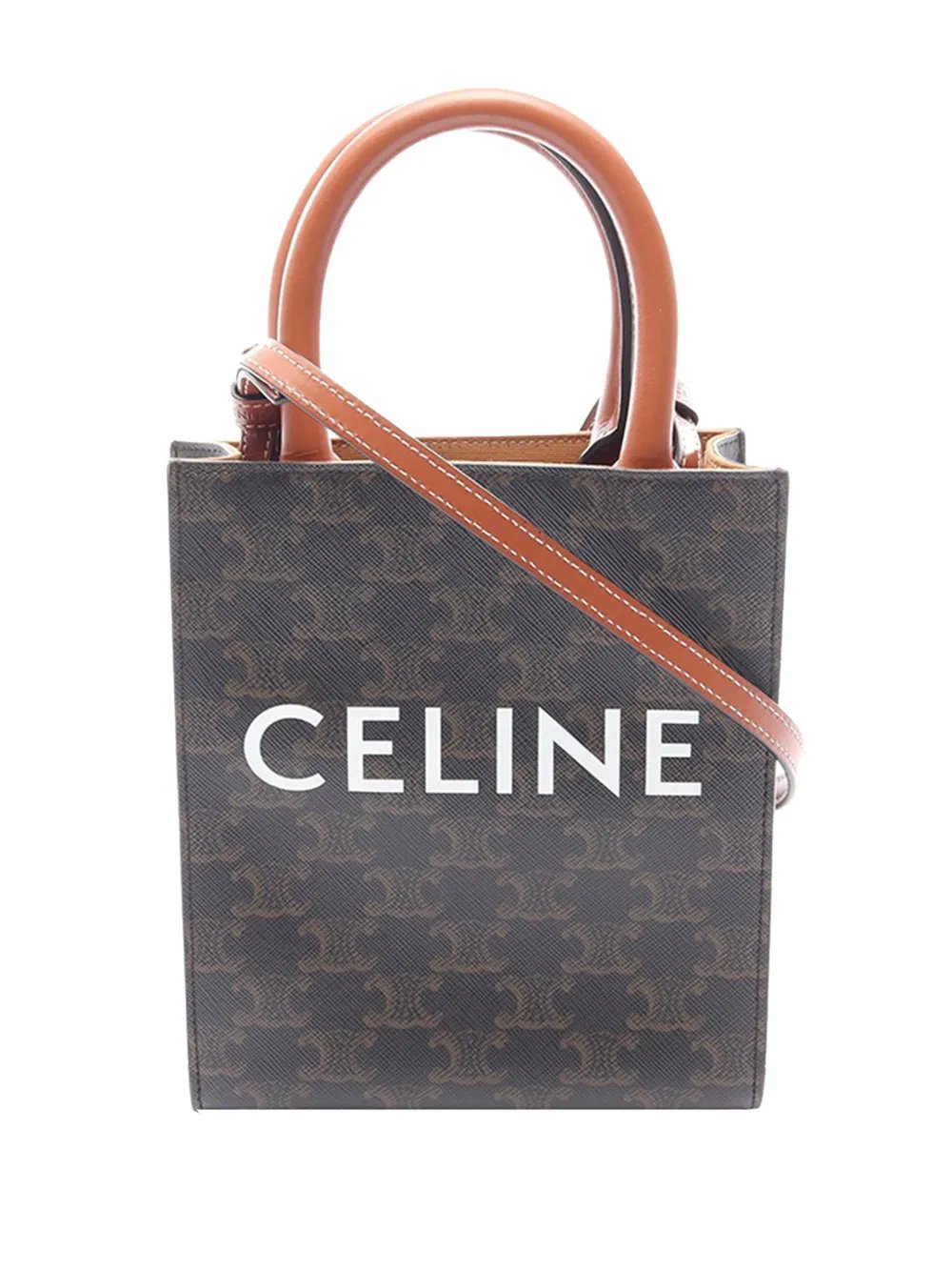 2010-2026 Mini Triomphe Coated Canvas Vertical Cabas satchel