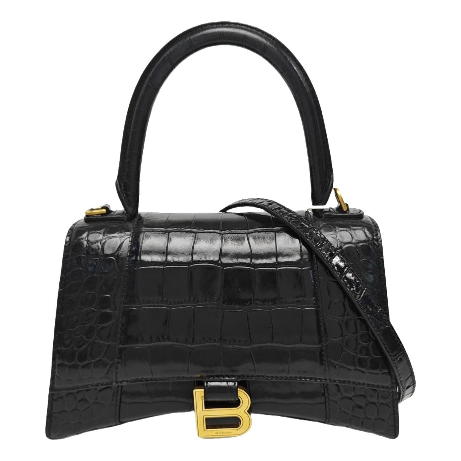 Hourglass leather handbag