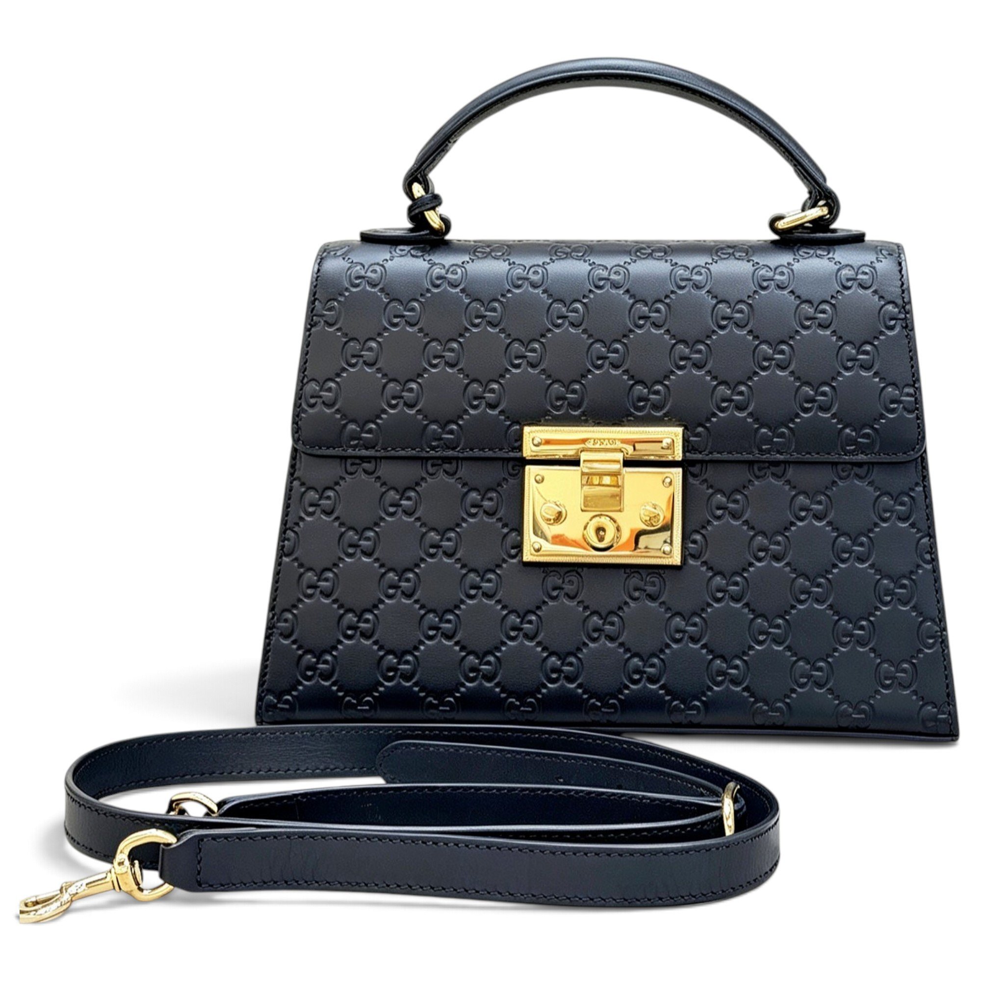 Padlock leather handbag