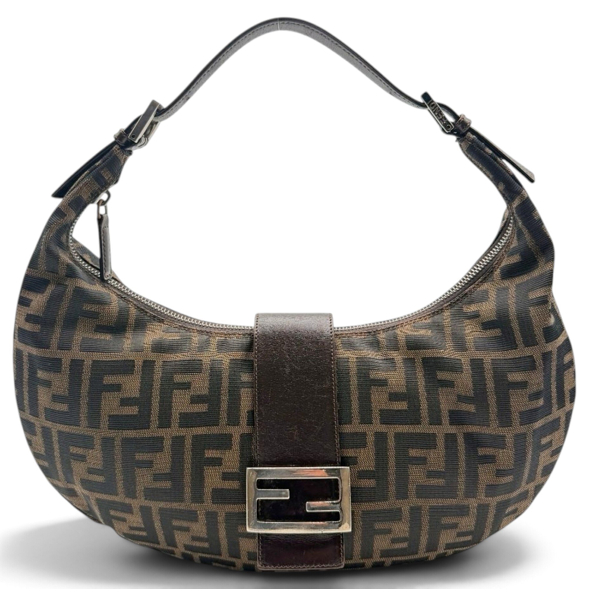 Croissant linen handbag