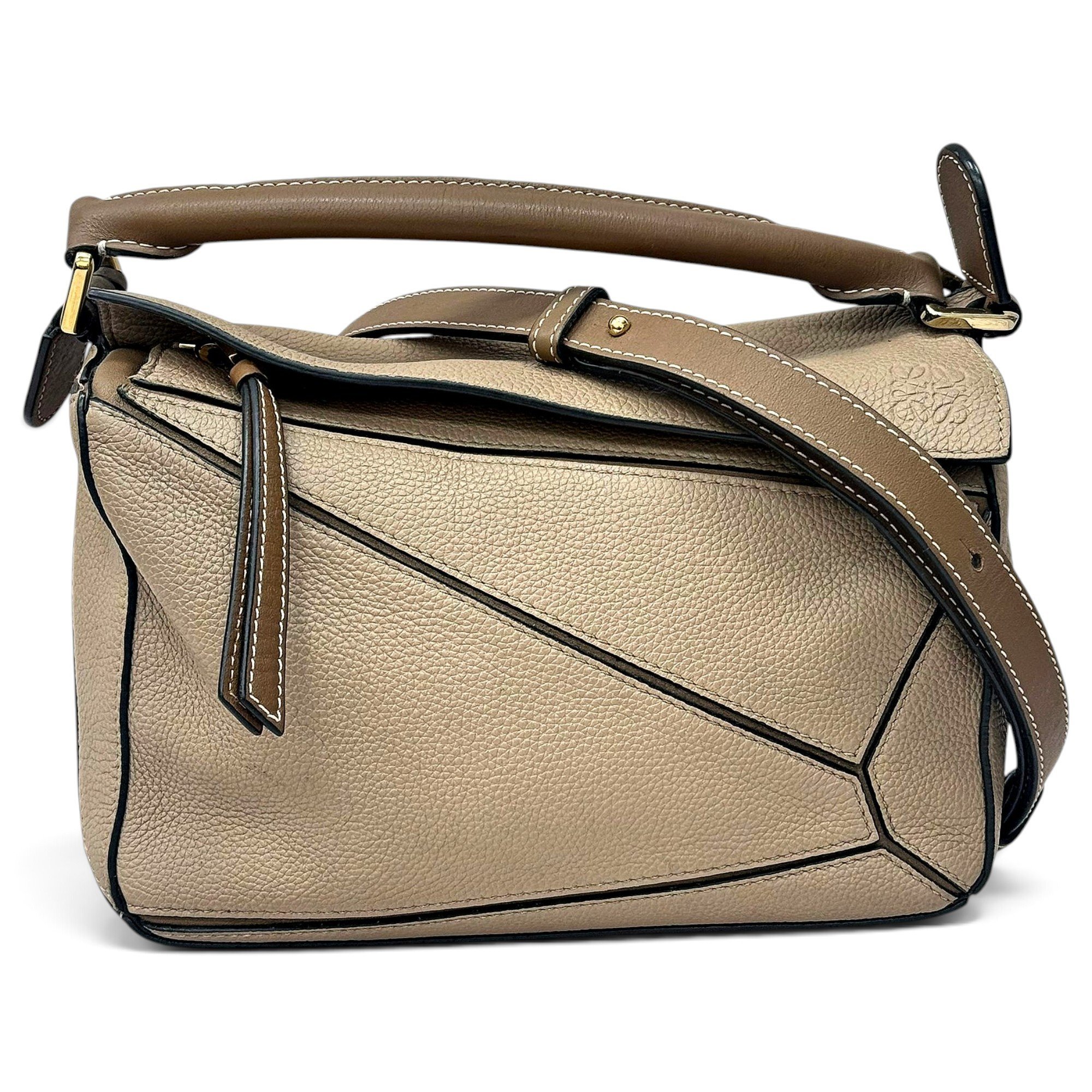 Puzzle leather handbag
