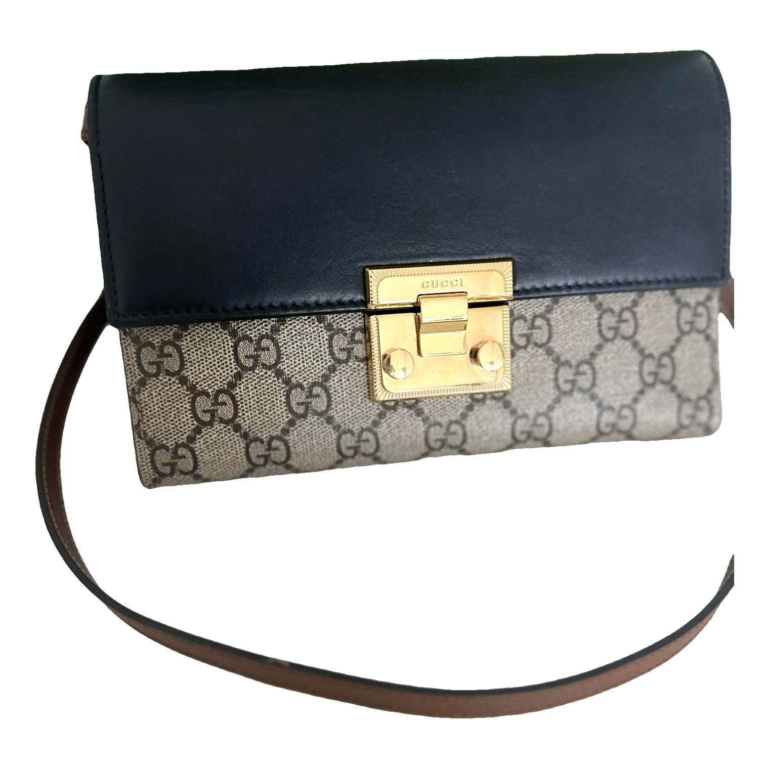 Padlock leather handbag