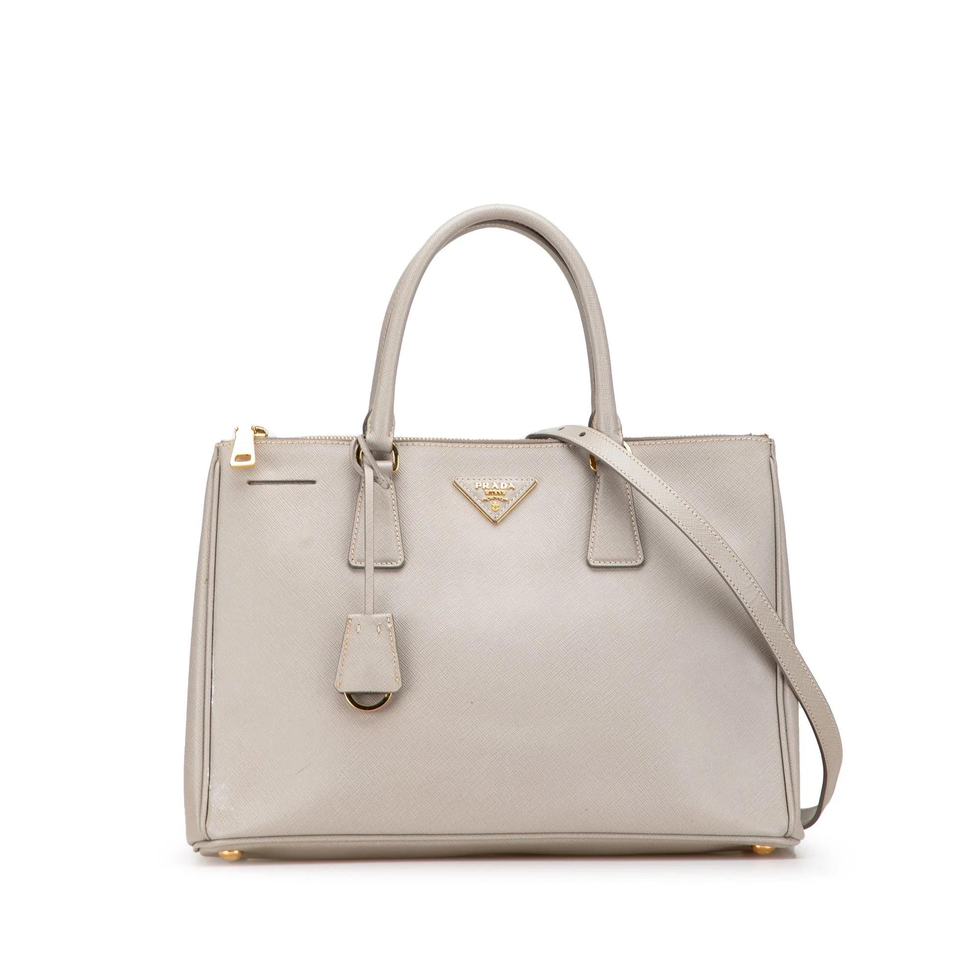 Double leather handbag