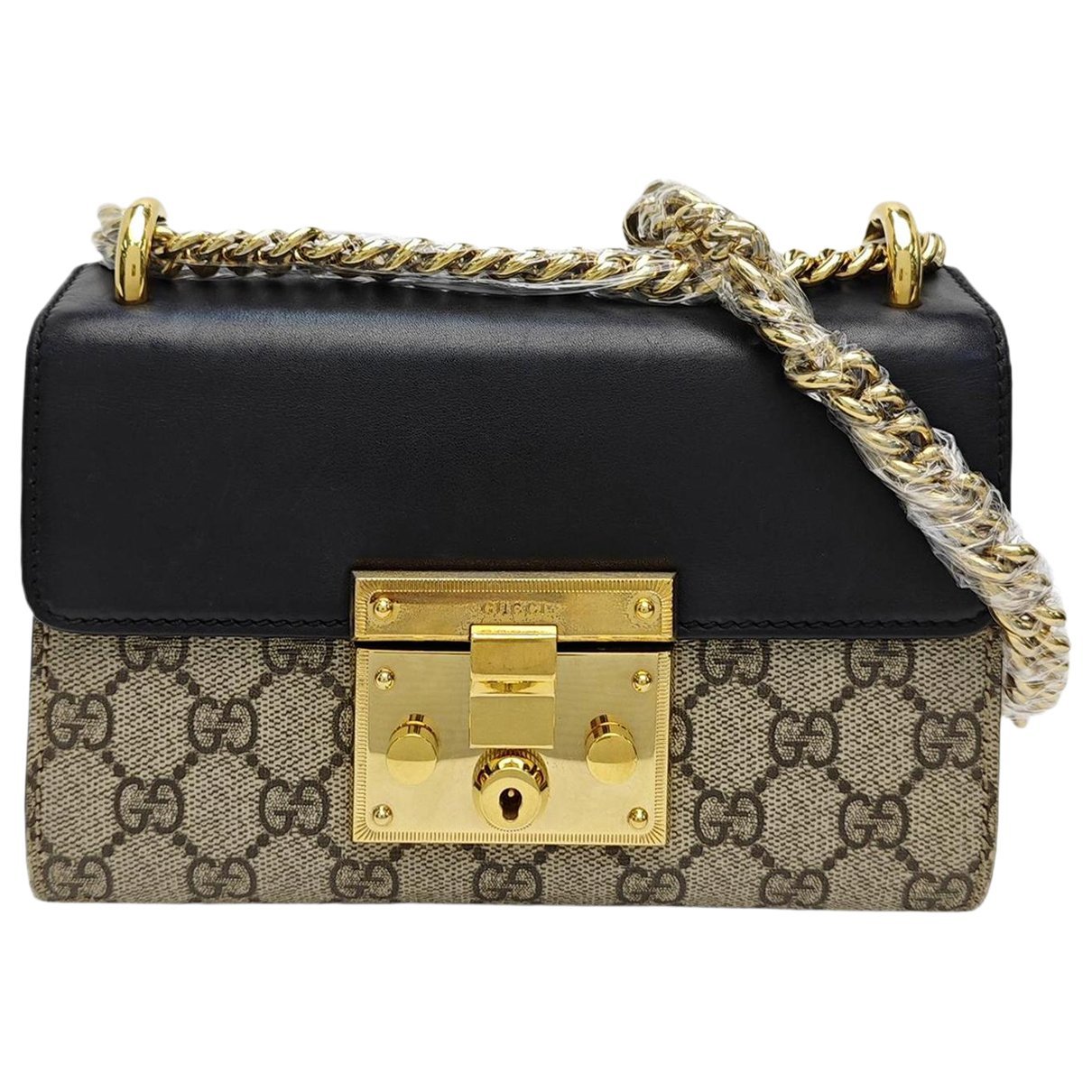 Padlock leather handbag