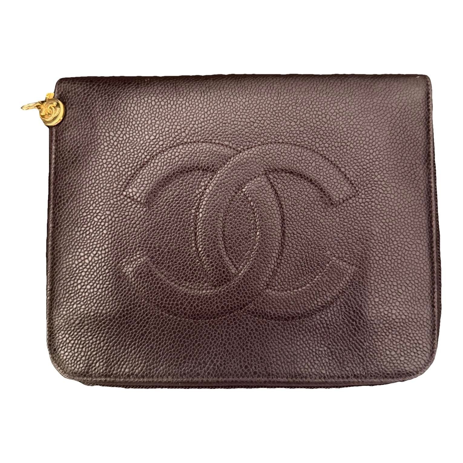 Leather clutch bag