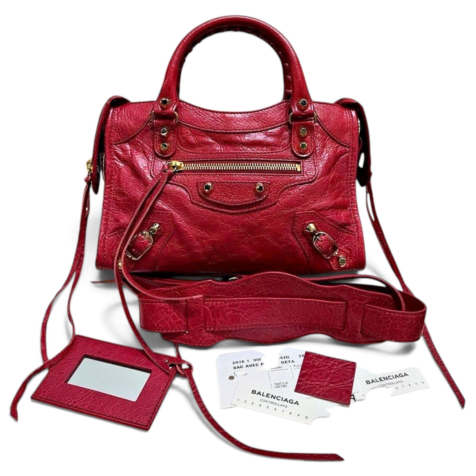 City leather handbag