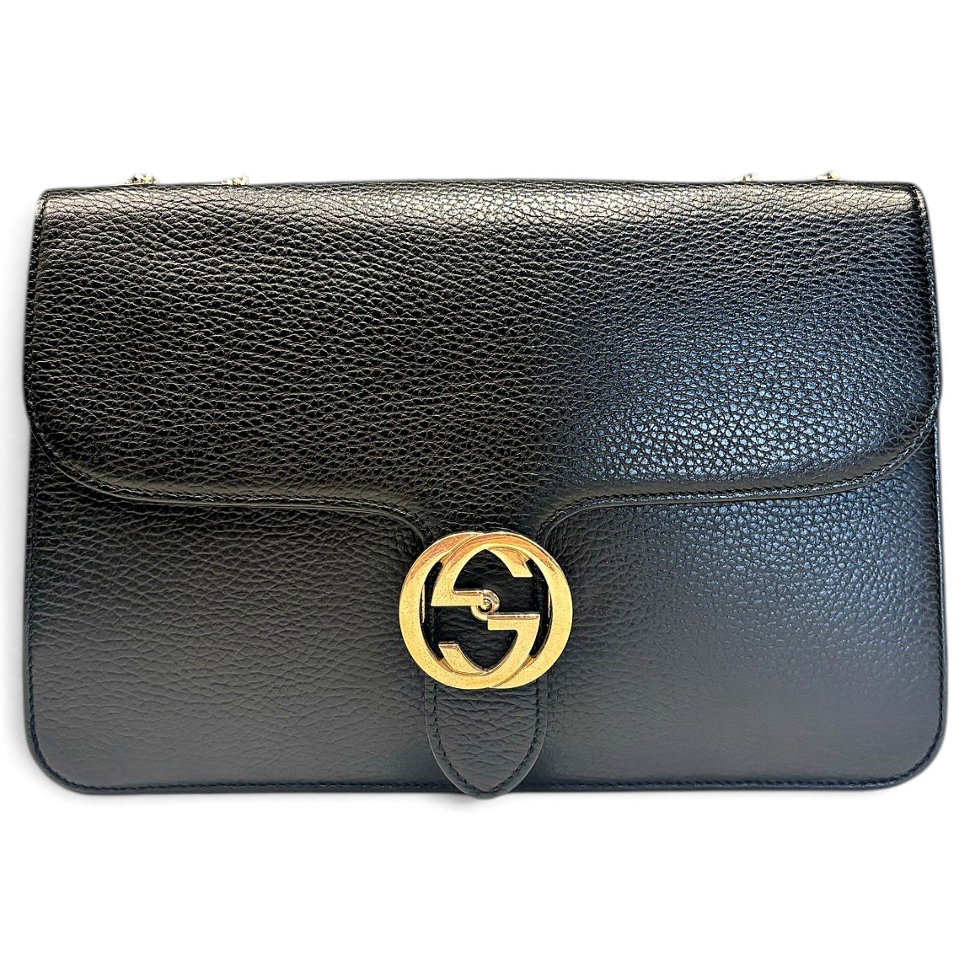 Interlocking leather handbag