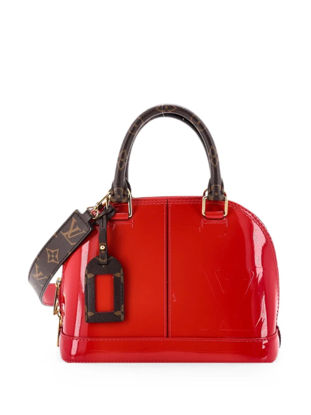 Alma Handbag Vernis with Monogram Canvas BB satchel
