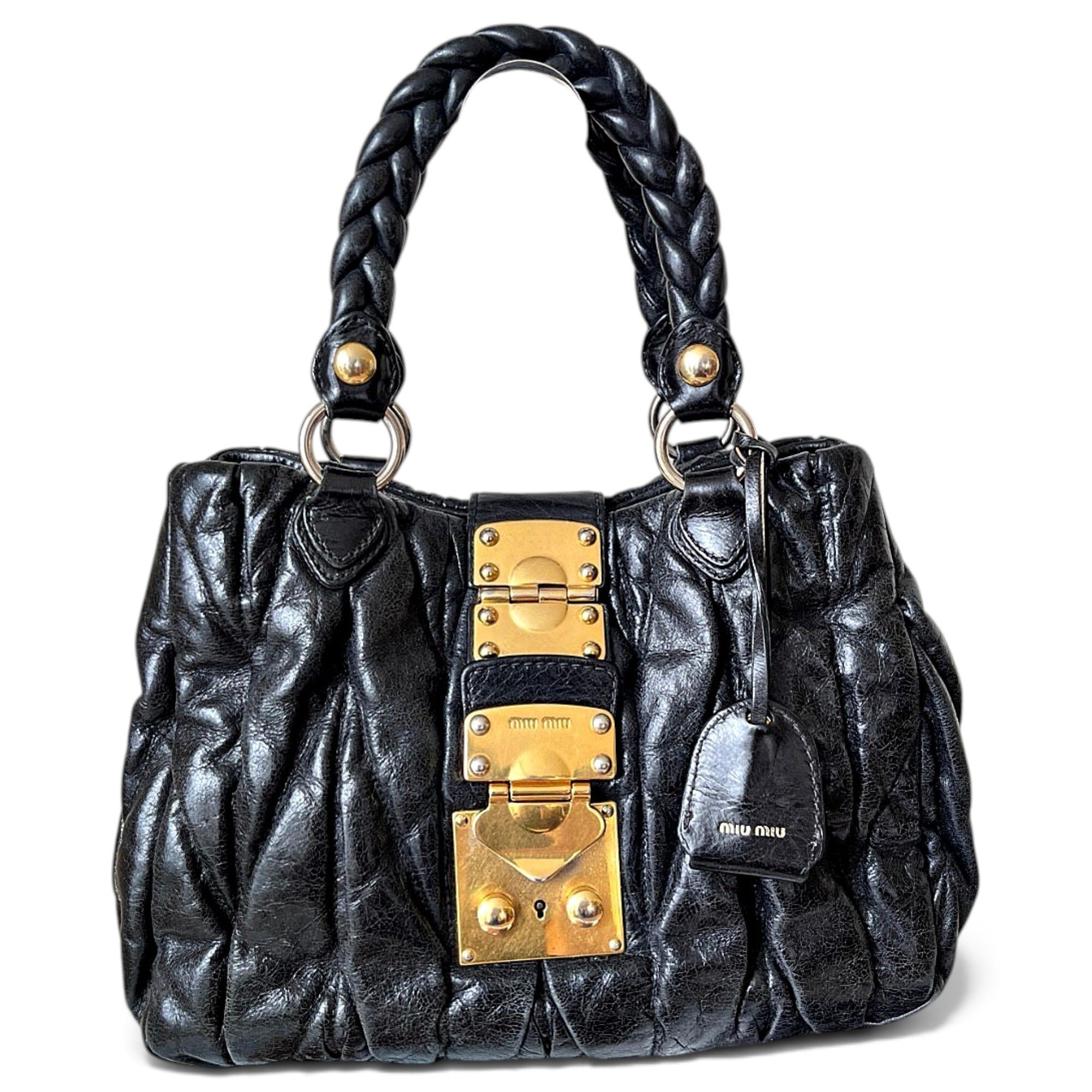 Coffer leather handbag