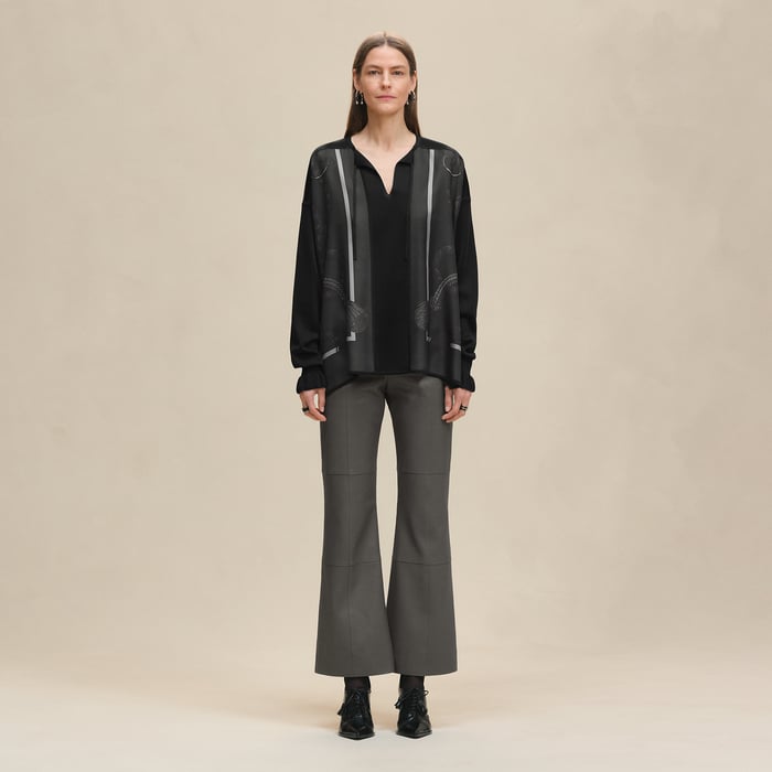 Gris Charbon "Palefroi Remix" Twillaine Vareuse Blouse