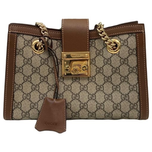 Padlock leather handbag