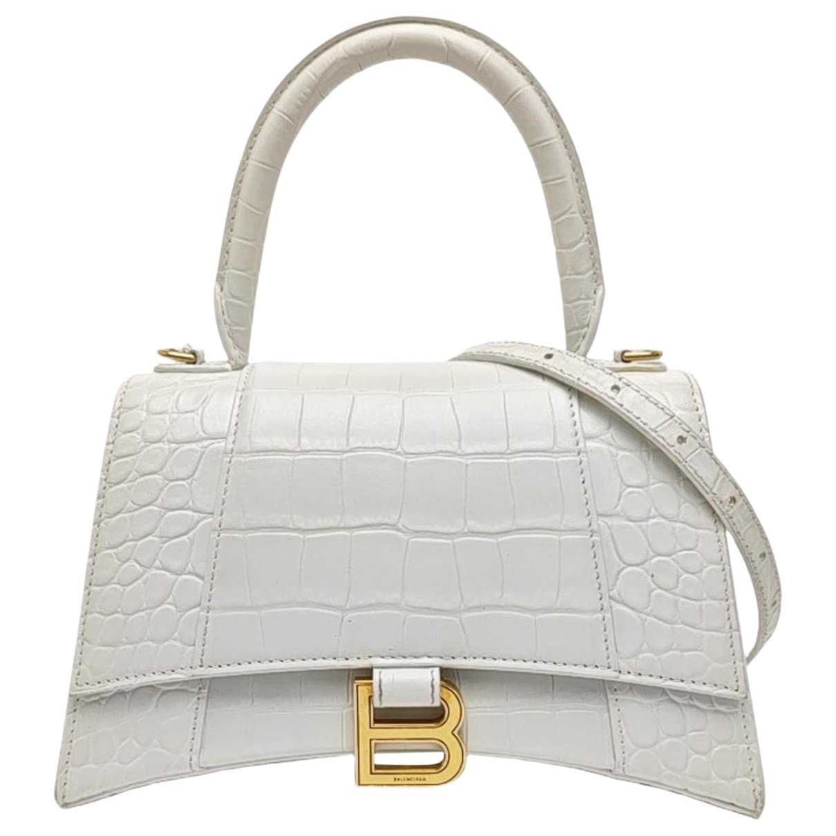 Hourglass leather handbag