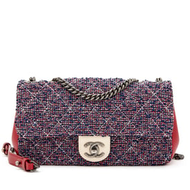 Chanel Red, Blue, and White Multicolor Tweed Single Flap Bag Ruthenium Hardware, 2016-2017
