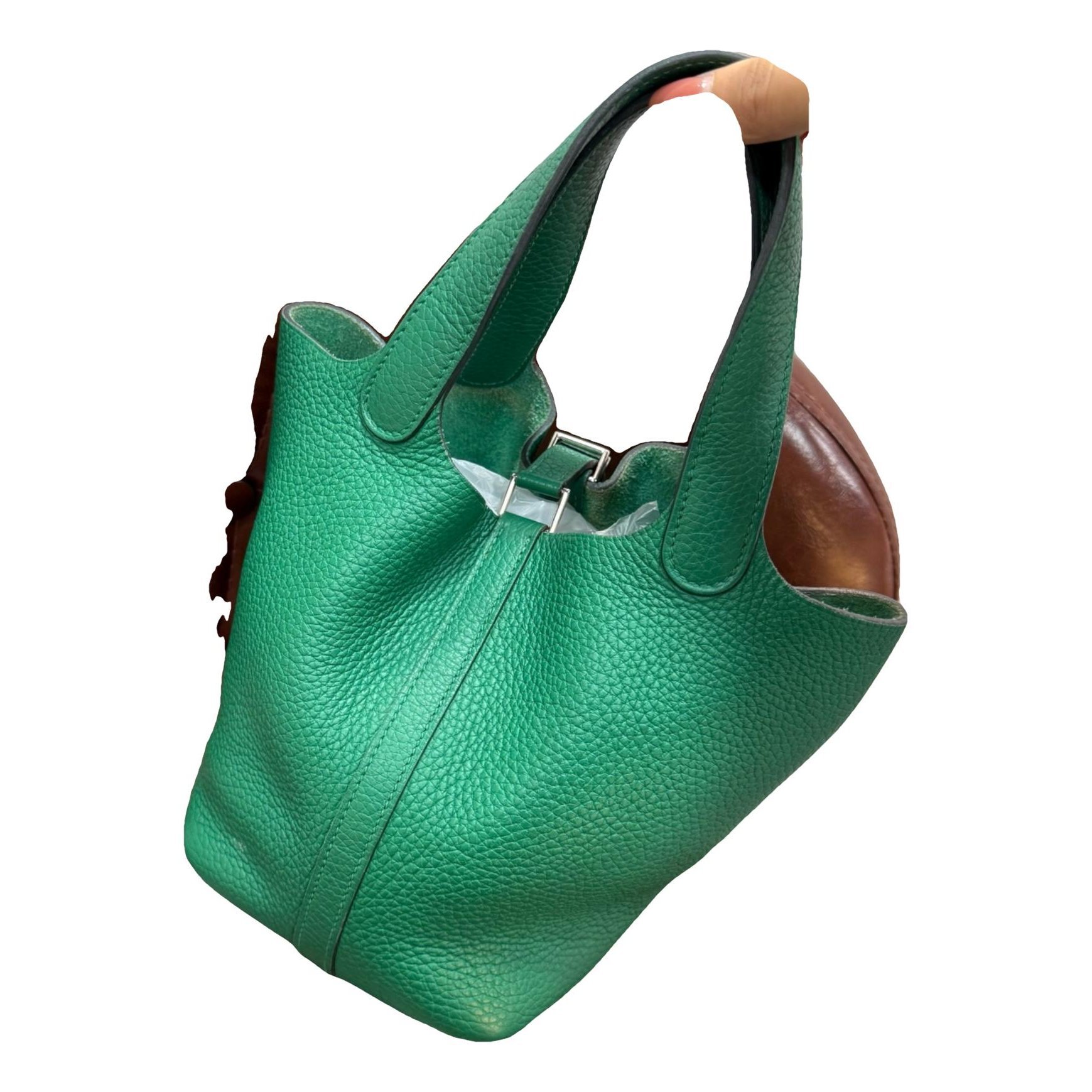 Picotin leather tote