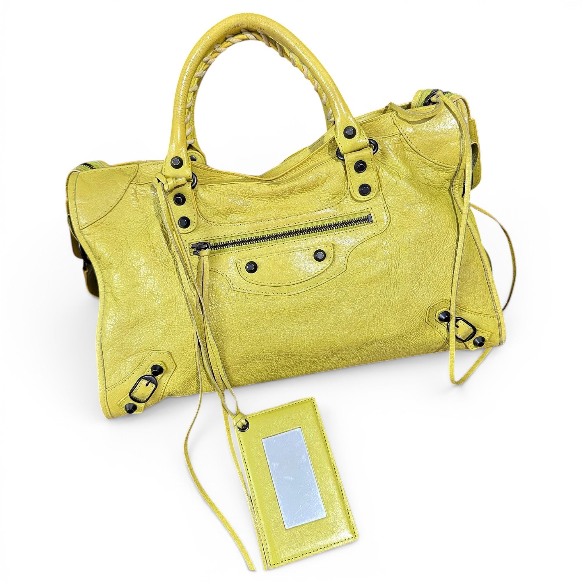 City leather handbag