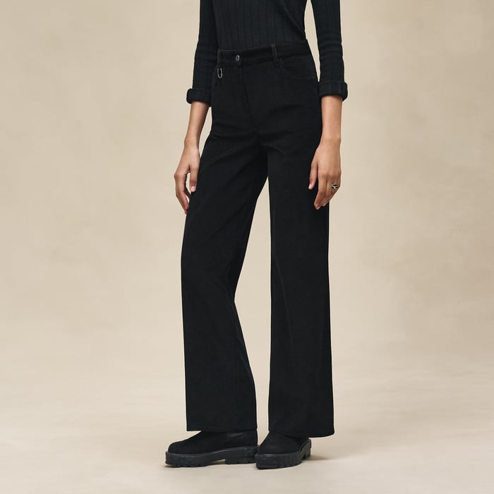 Noir High-waisted Straight Leg Pants
