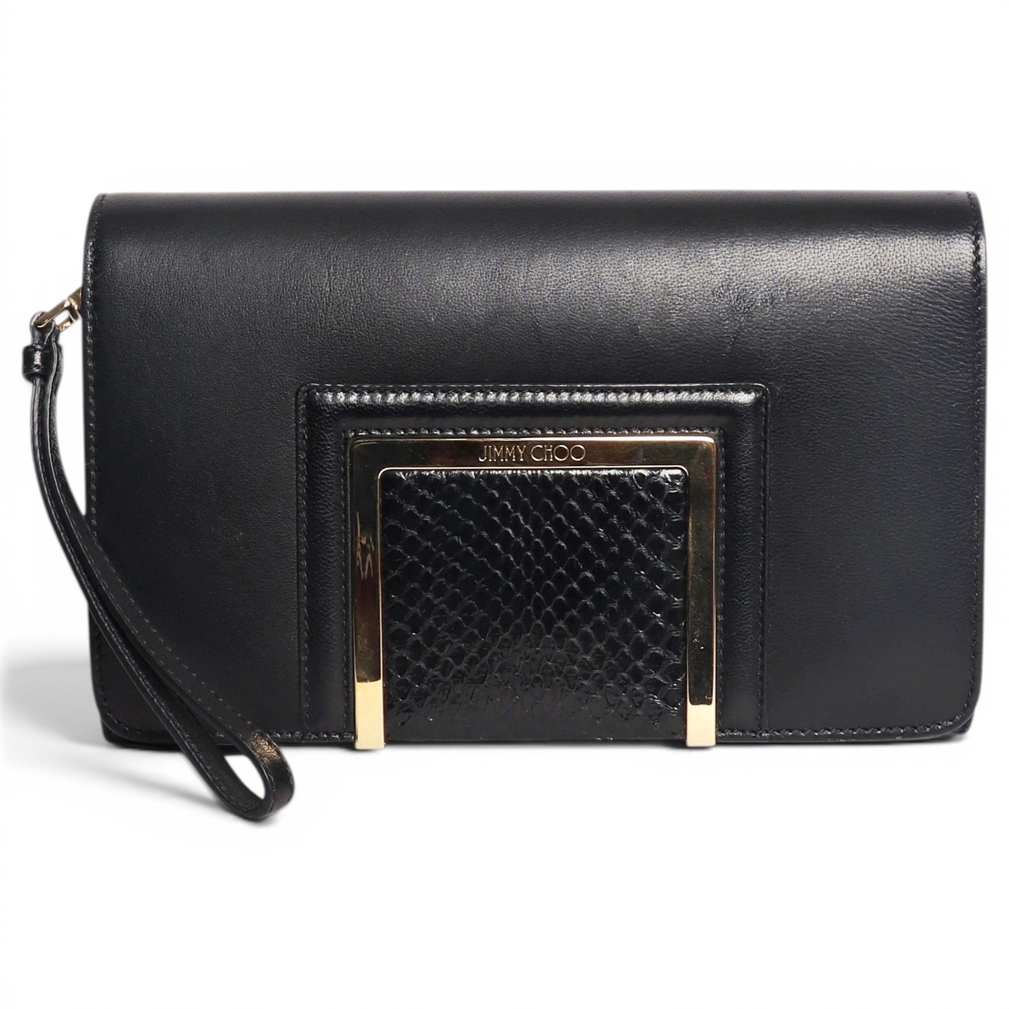 Leather clutch bag