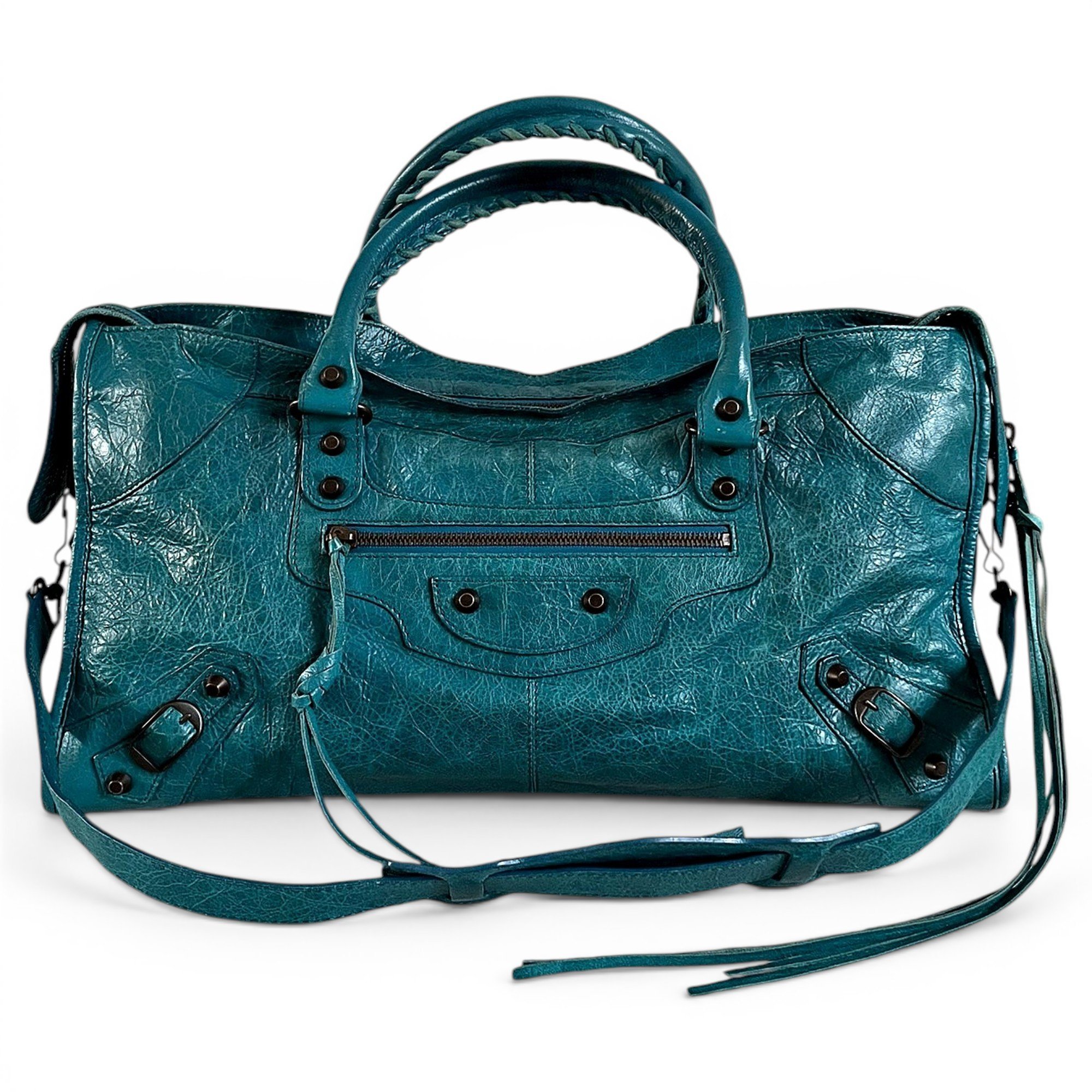 City leather handbag