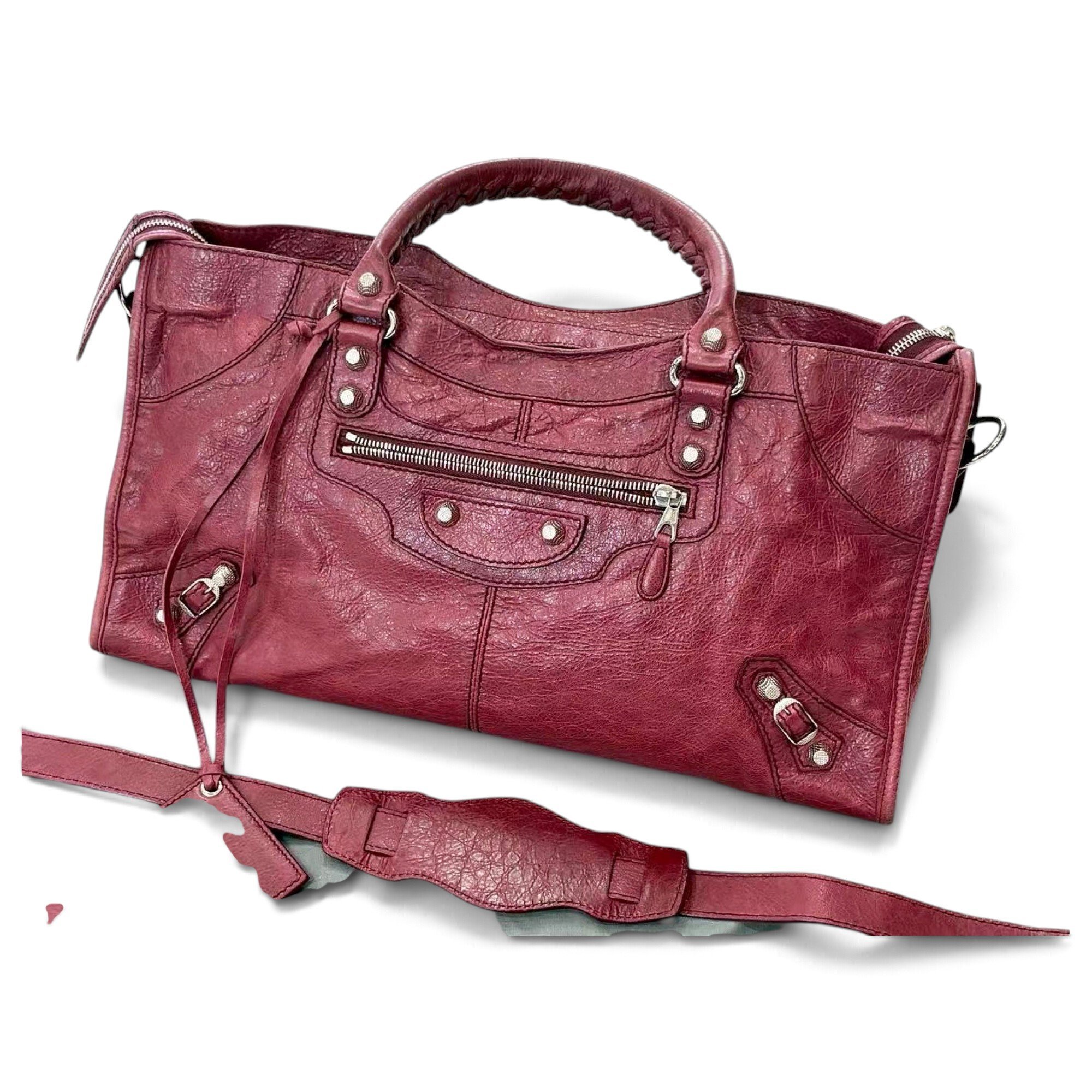 City leather handbag
