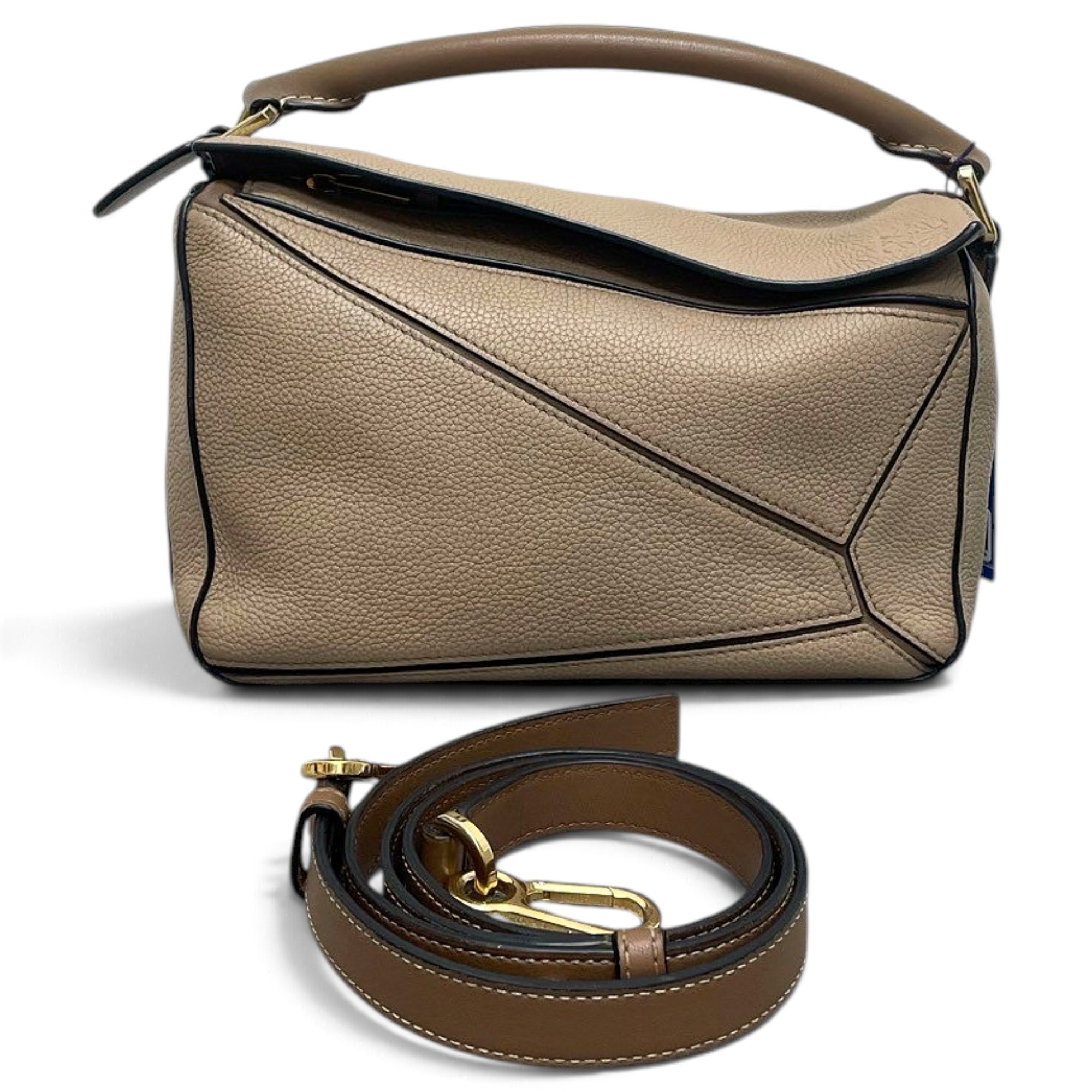 Puzzle leather handbag