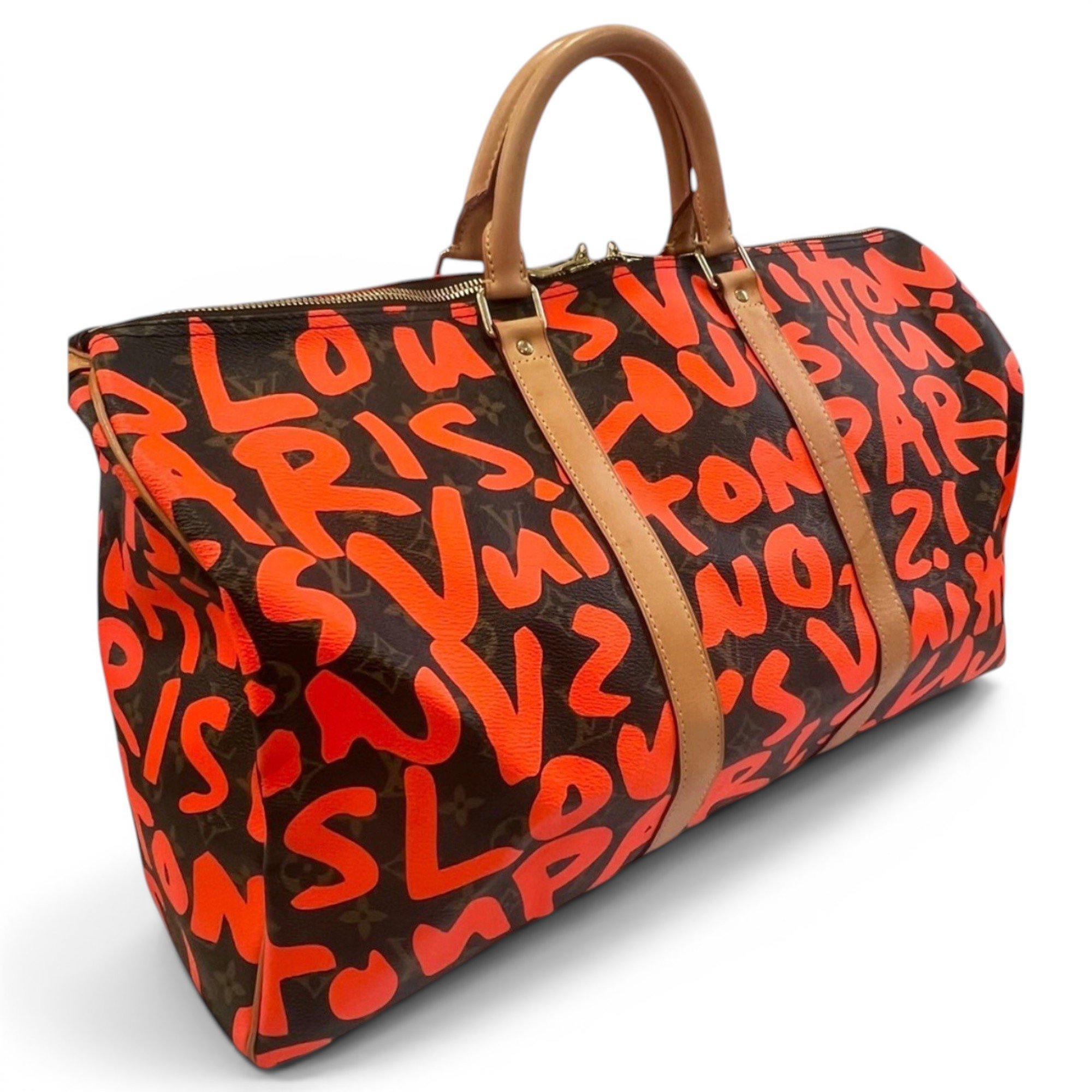 Keepall leather travel bag