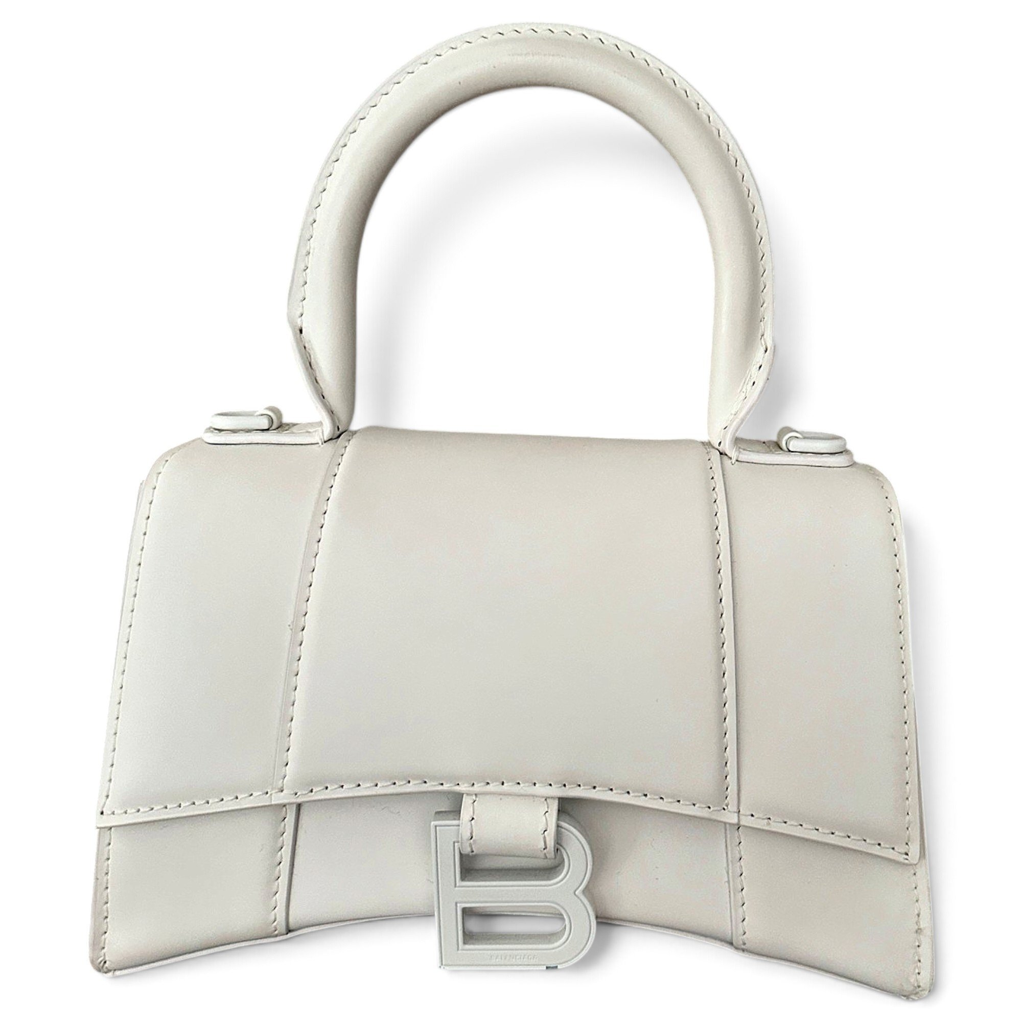 Hourglass leather handbag