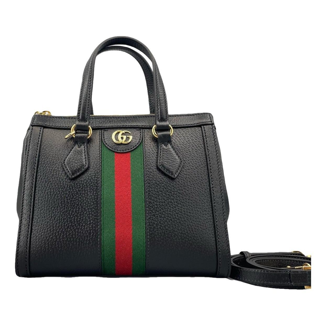 Ophidia Top Handle leather handbag