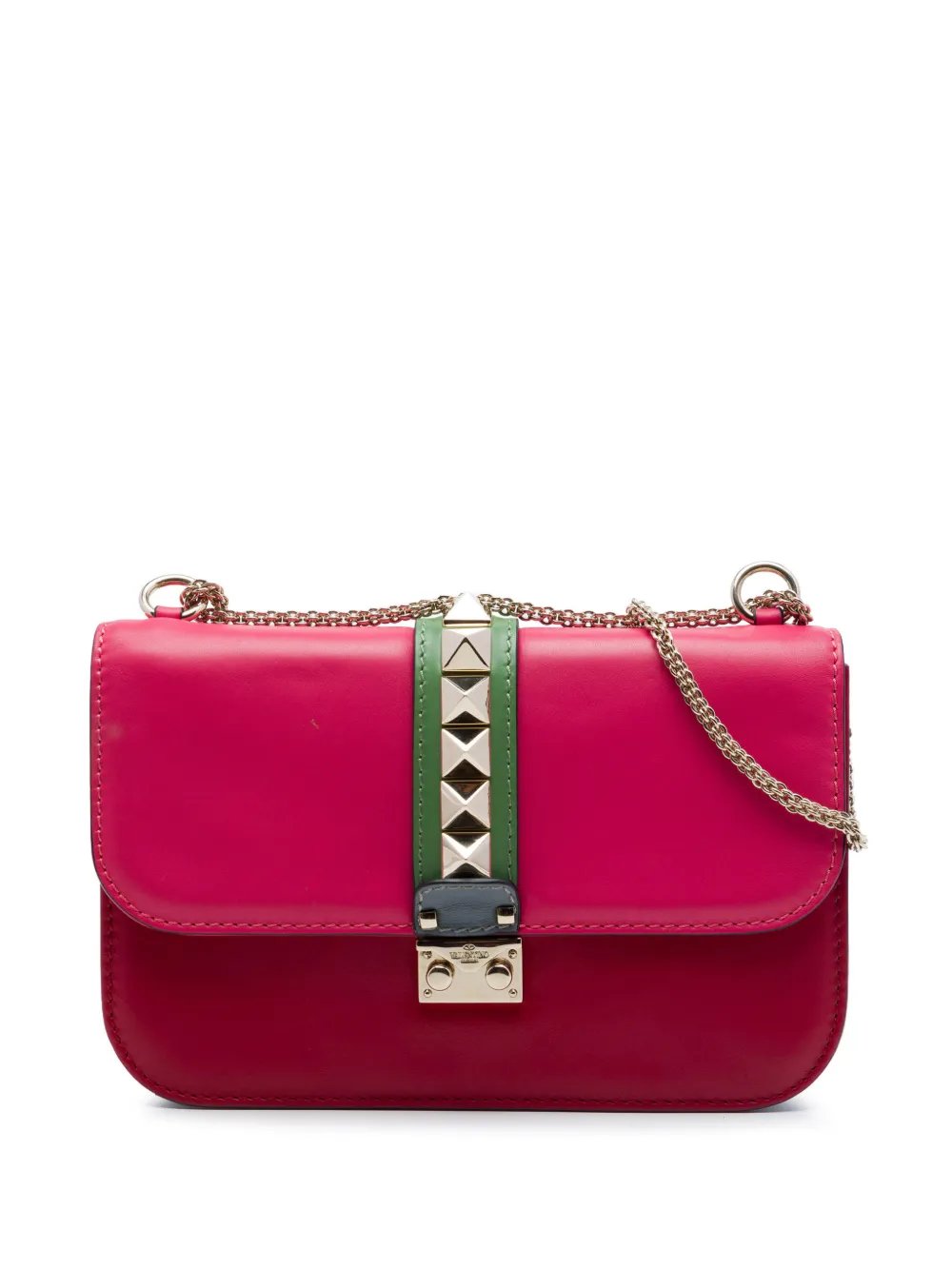2000-2017 Medium Tricolor Calfskin Rockstud Glam Lock crossbody bag