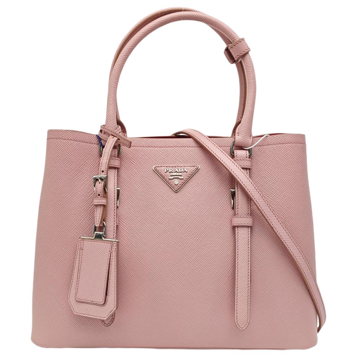 Double leather handbag