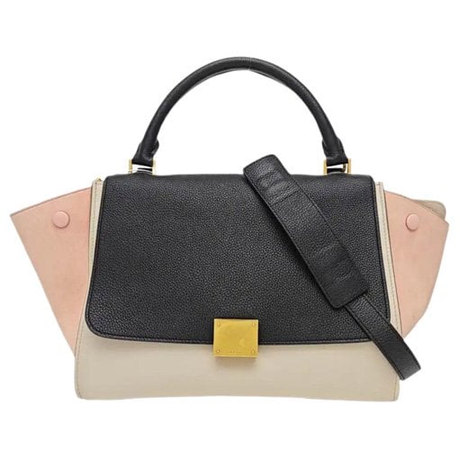 Trapèze leather handbag