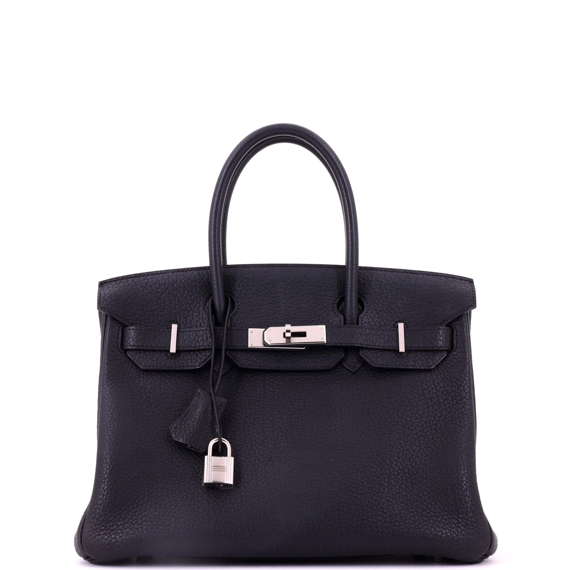 Birkin Handbag Noir Fjord with Palladium Hardware 30