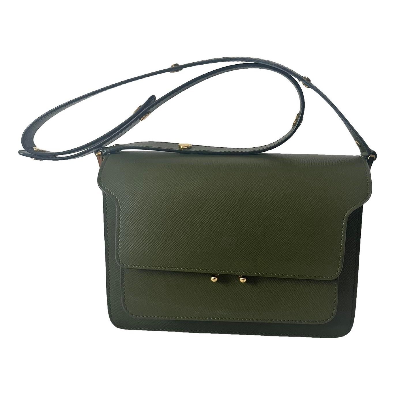 Trunk leather crossbody bag