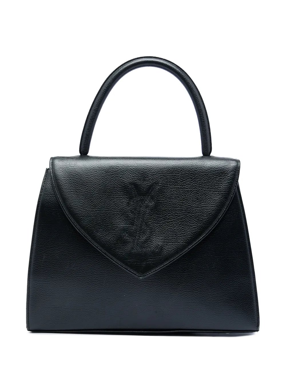 20th Century Textured Leather Monogram Top Handle Bag handbag