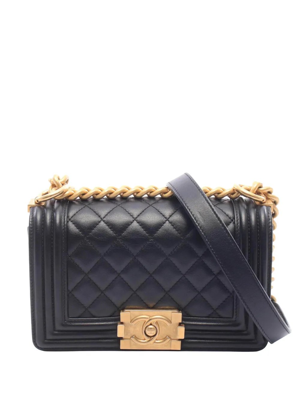 2019 Old Medium Quilted Lambskin Boy Flap crossbody bag