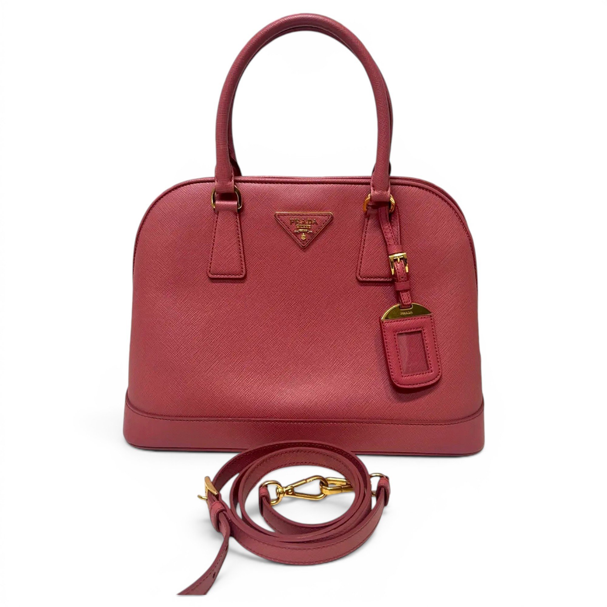 Pyramid leather handbag