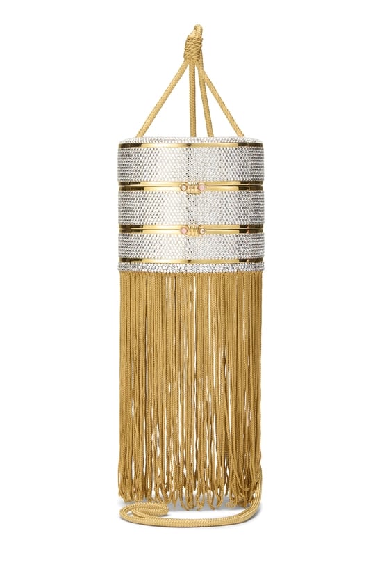 Gold Crystal Fringe Minaudière