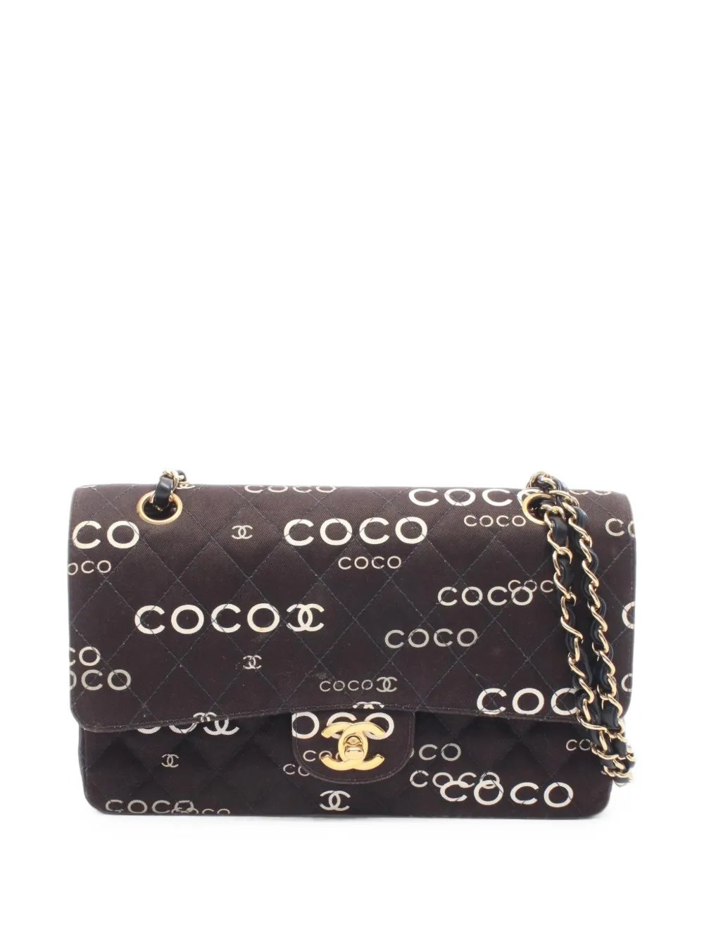 2002-2003 medium Double Flap logo-print shoulder bag