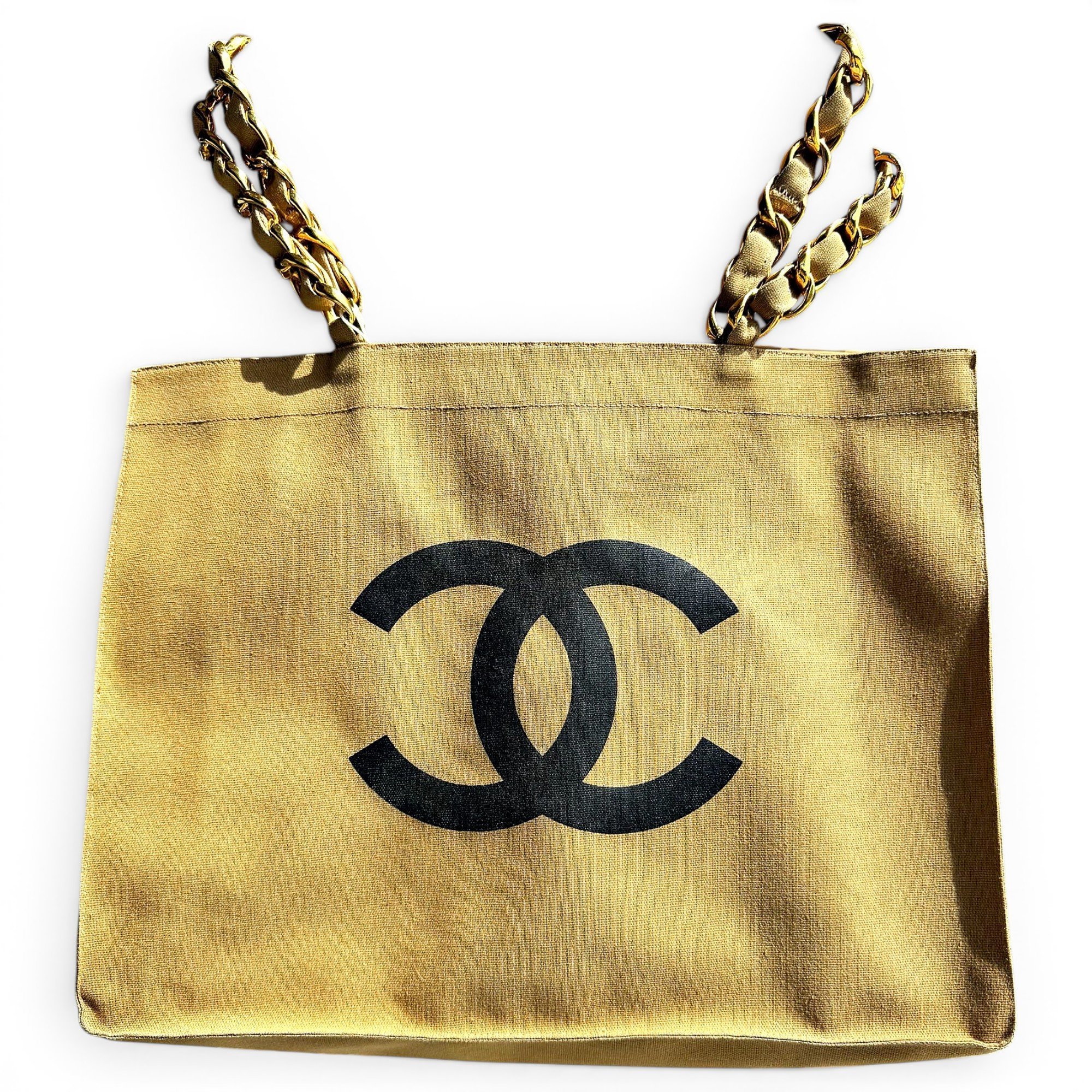 Chanel Vintage CC Chain linen tote