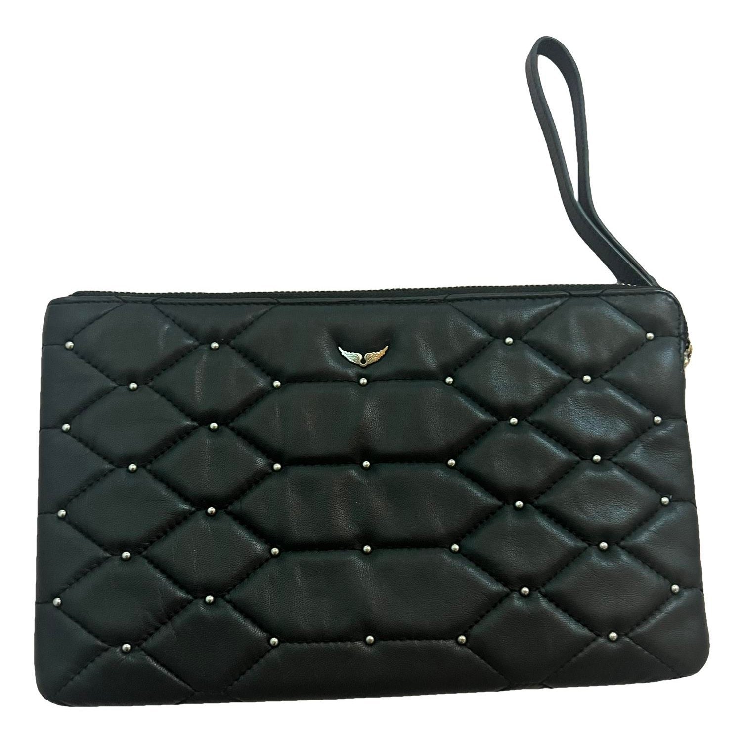 Leather clutch bag